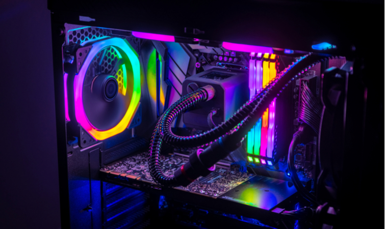 Colorful editing PC build.